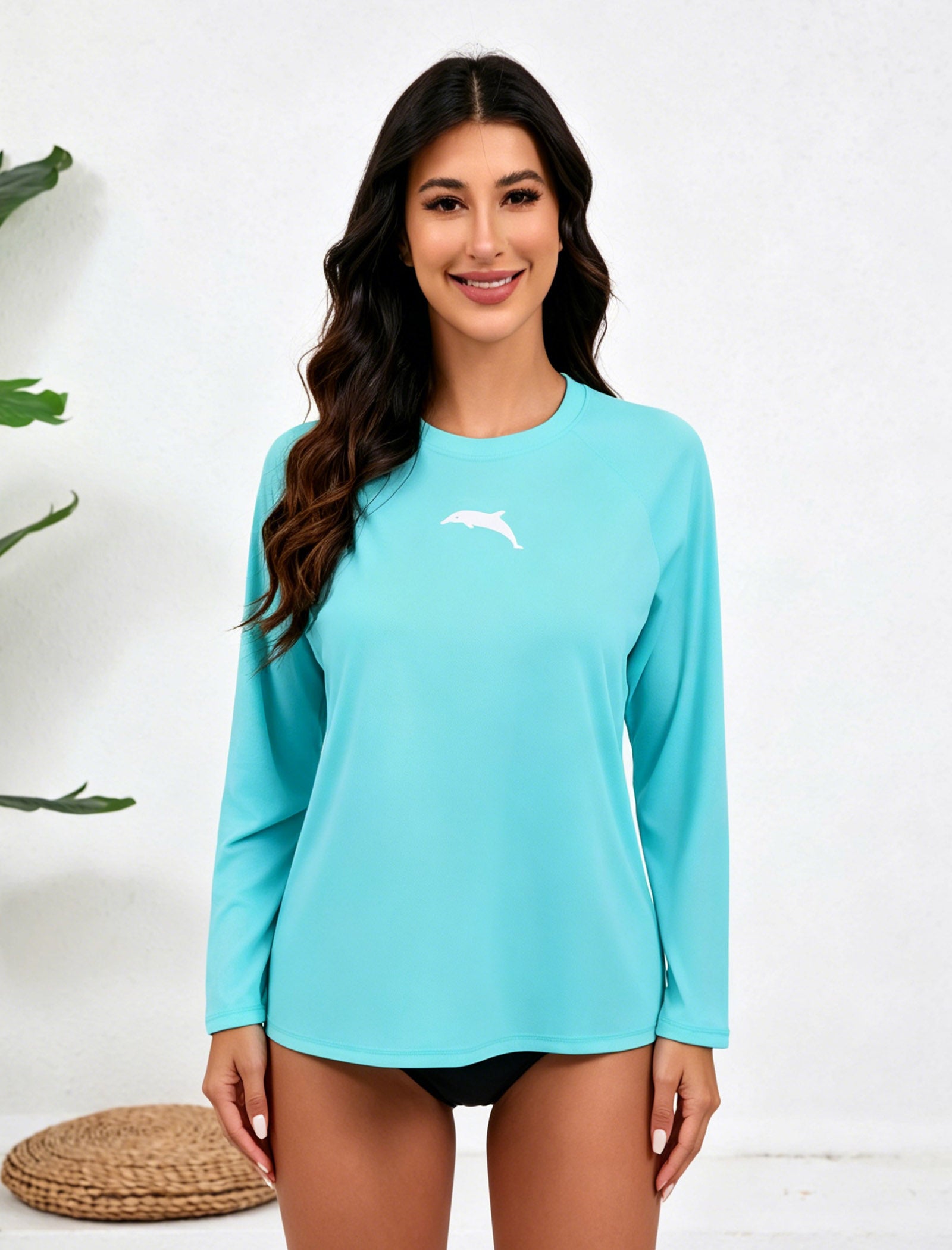 Sand & Sun Long Sleeve Rash Guard Shirts with Built in Bra Light Weight