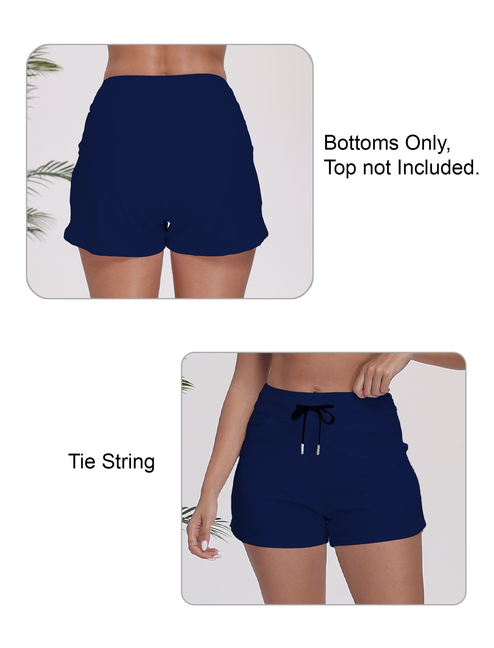 Beach Companion Tie String Swim Board Shorts with Liner and Side Pockets