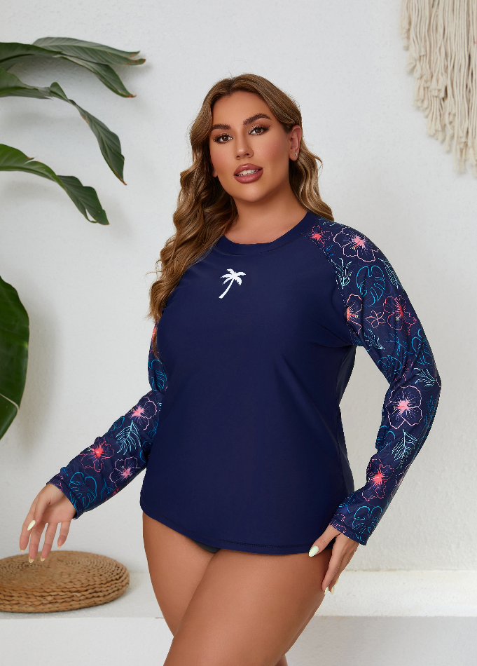 Halcurt Women Plus Size Rash Guard Swimwear