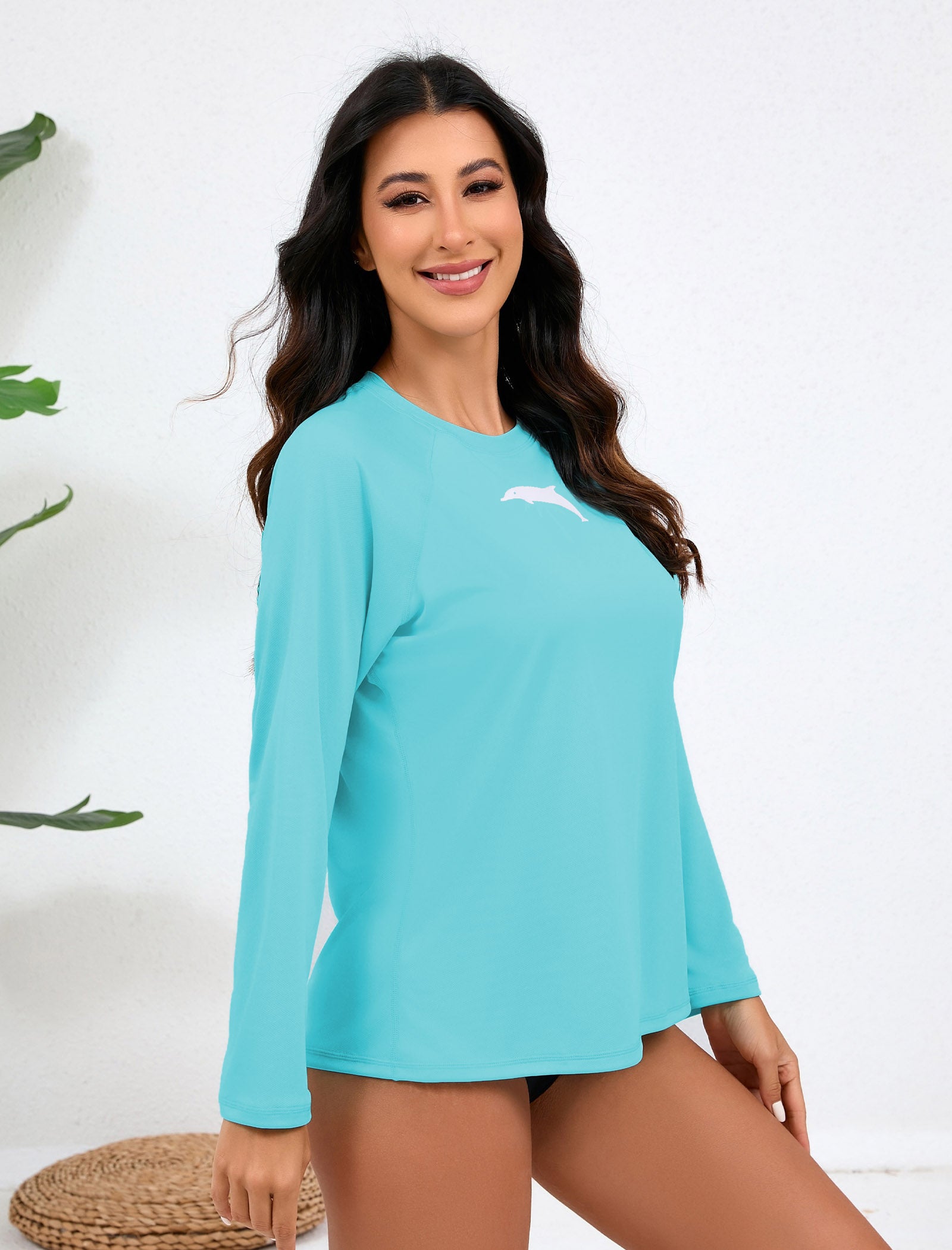 Sand & Sun Long Sleeve Rash Guard Shirts with Built in Bra Light Weight