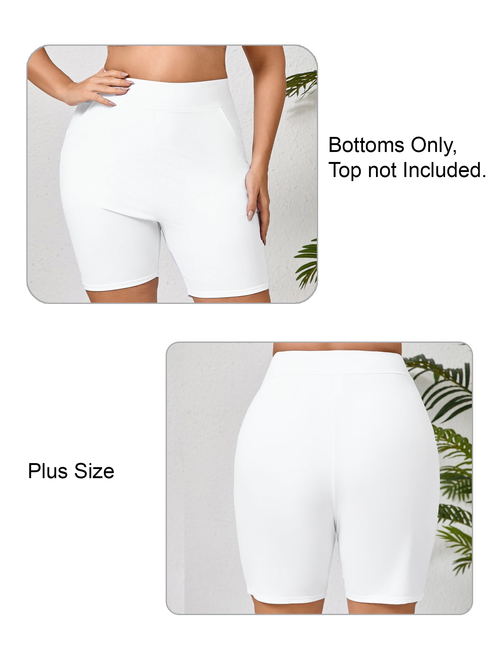 Island Glow Plus Size High Waisted Swim Board Short with Pockets