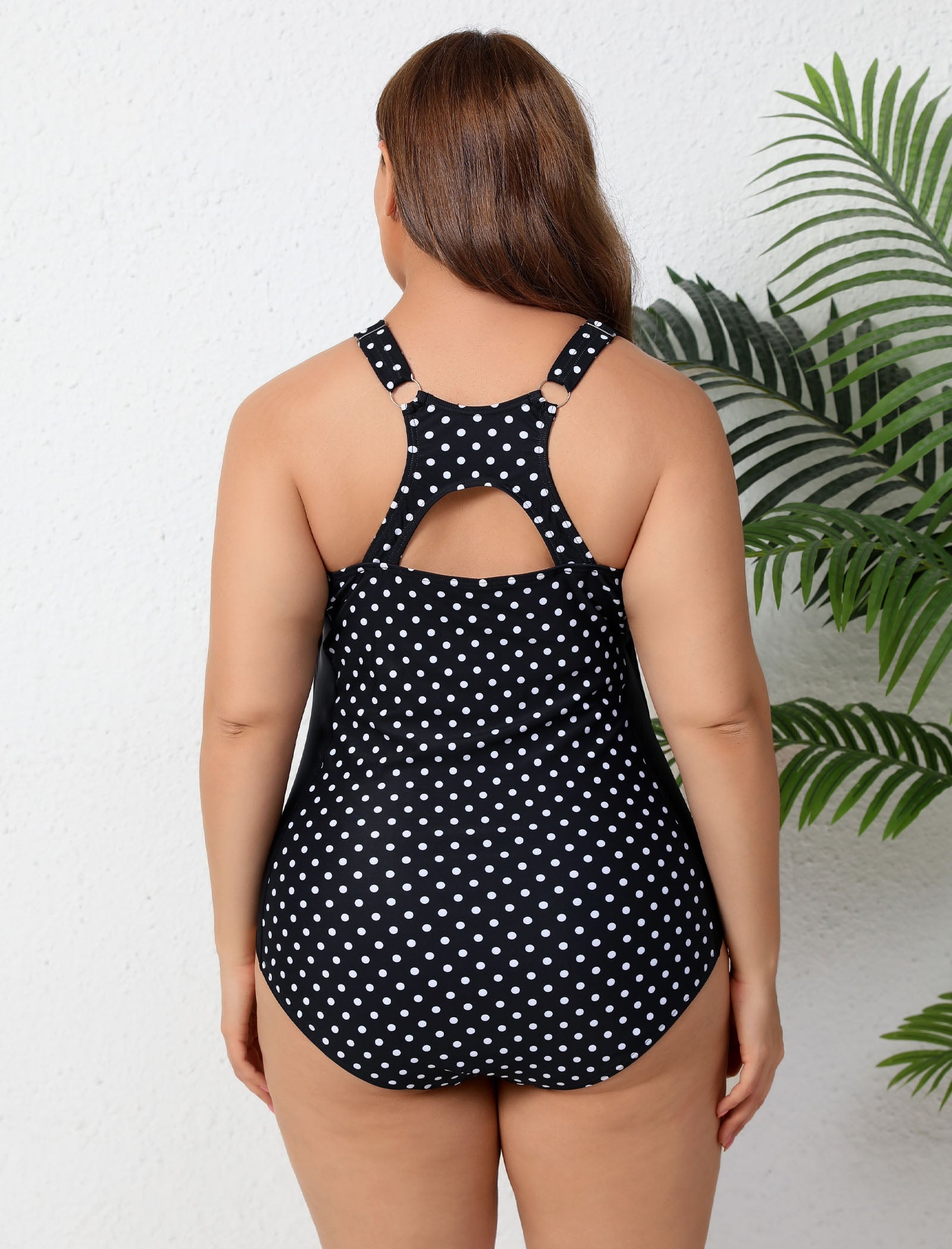 Training Essential Racerback Plus Size Athletic One Piece Swimsuit with Adjustable Strap