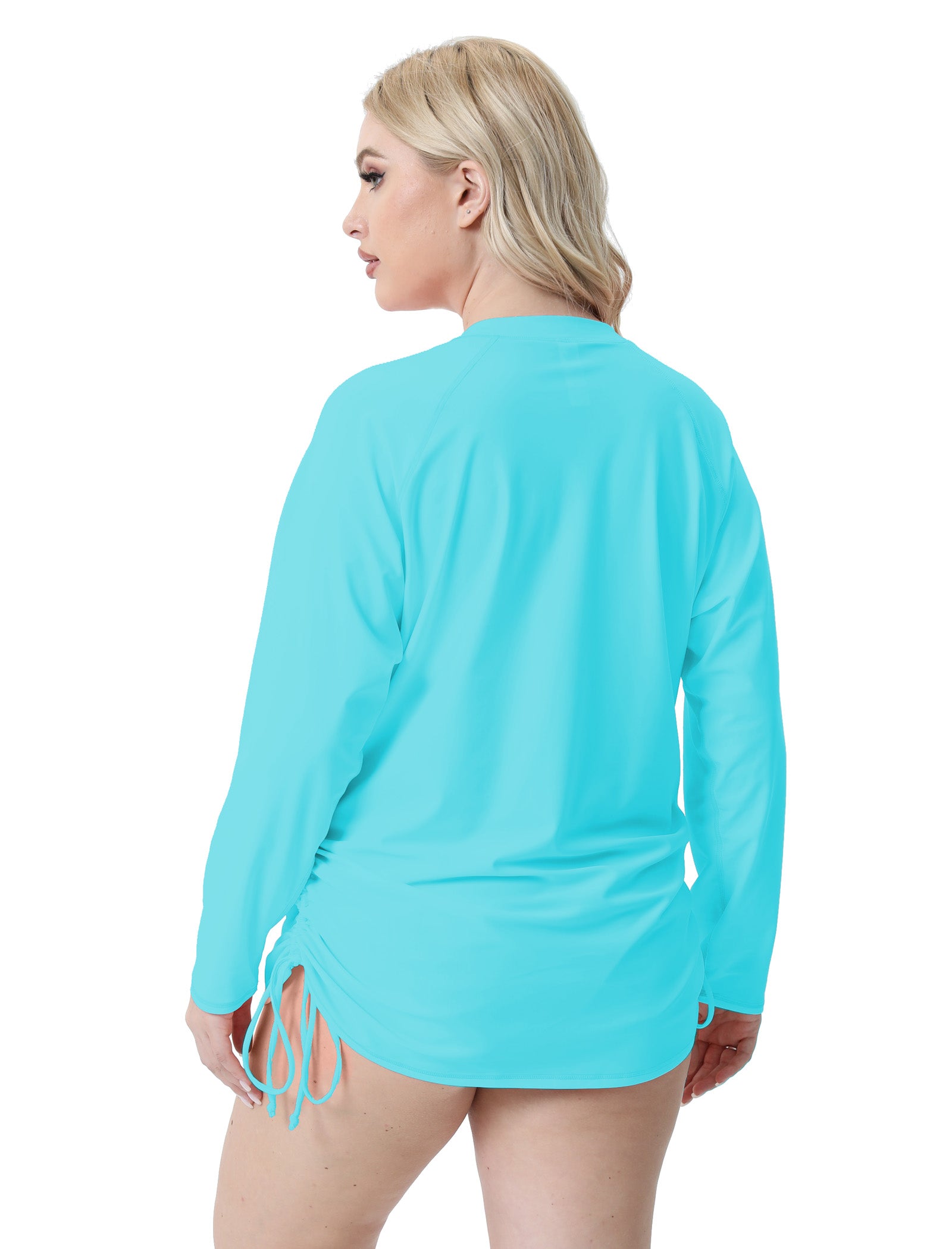 Halcurt Women Plus Size Long Sleeve Rash Guard Swimsuit Top