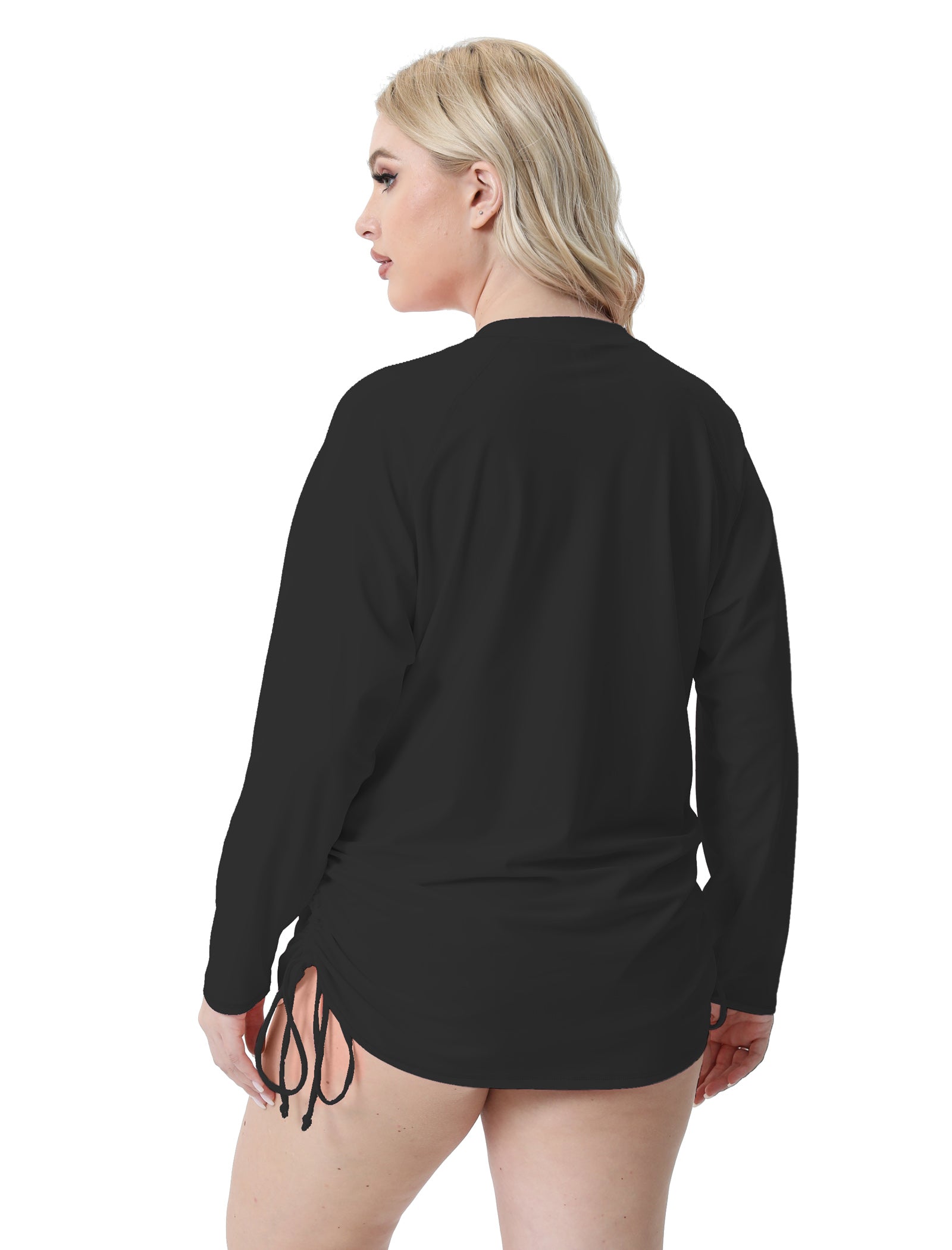 Halcurt Women Plus Size Long Sleeve Rash Guard Swimsuit Top