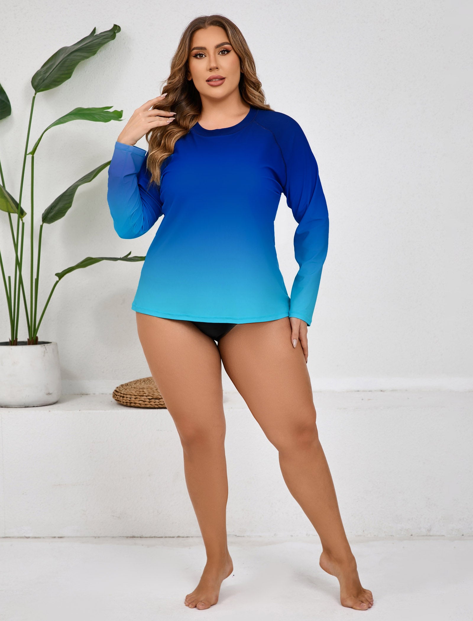 Halcurt Women Plus Size Rash Guard Swimwear