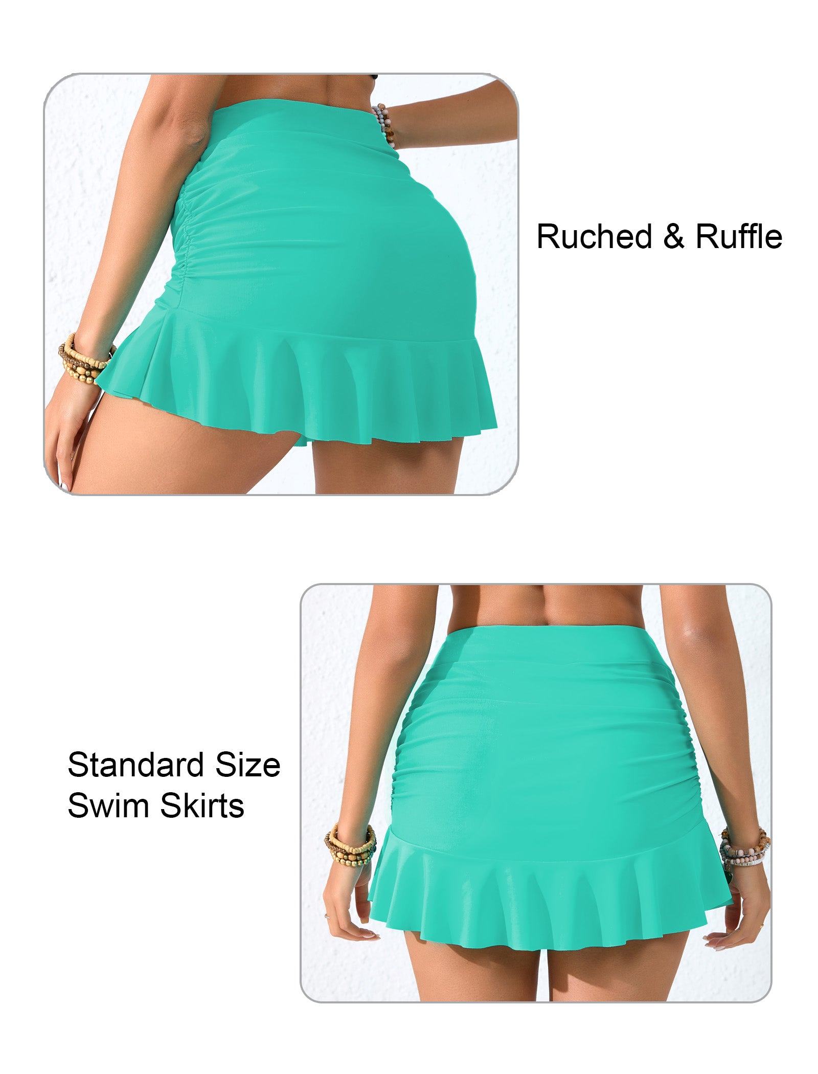 Dawn Coast High Waisted Ruffle Swim Skirts Built in Shorts