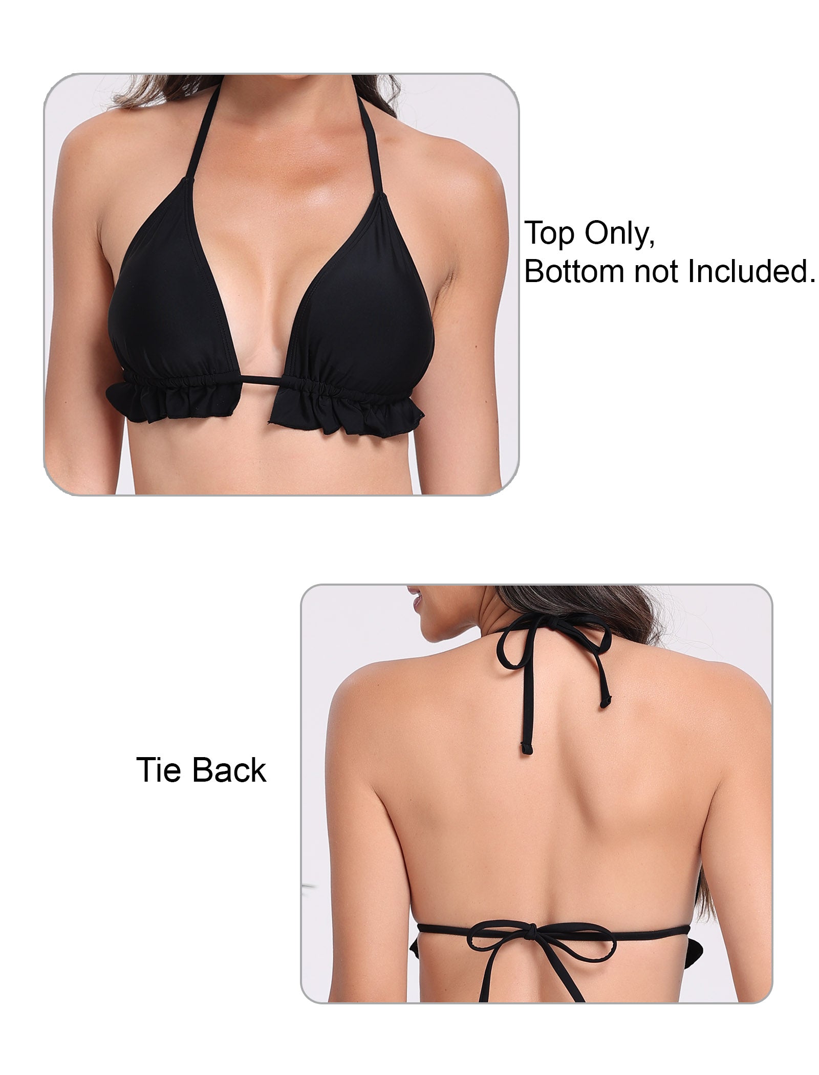 Sea Soul Tie String Bikini Top with Removable Bra