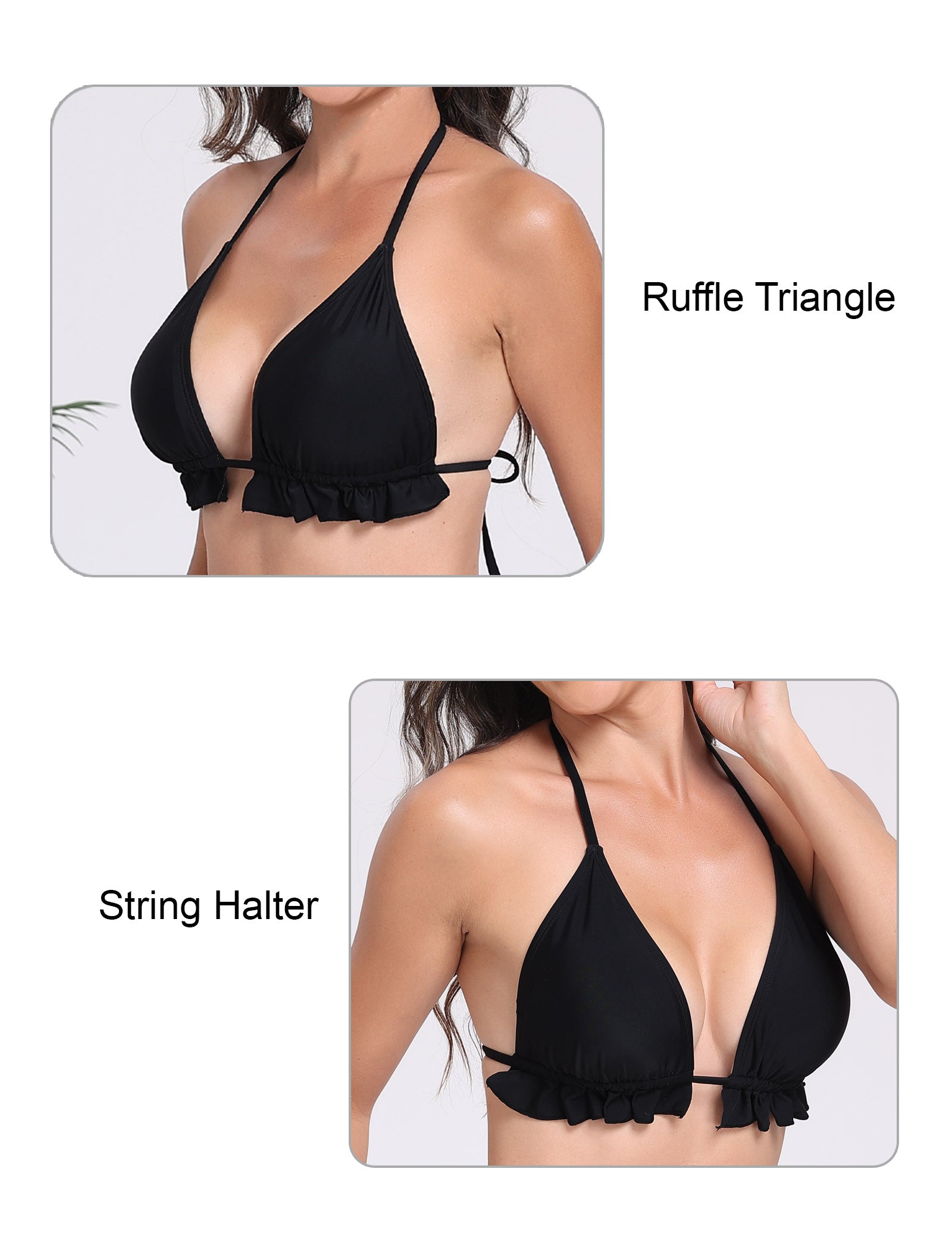 Sea Soul Tie String Bikini Top with Removable Bra