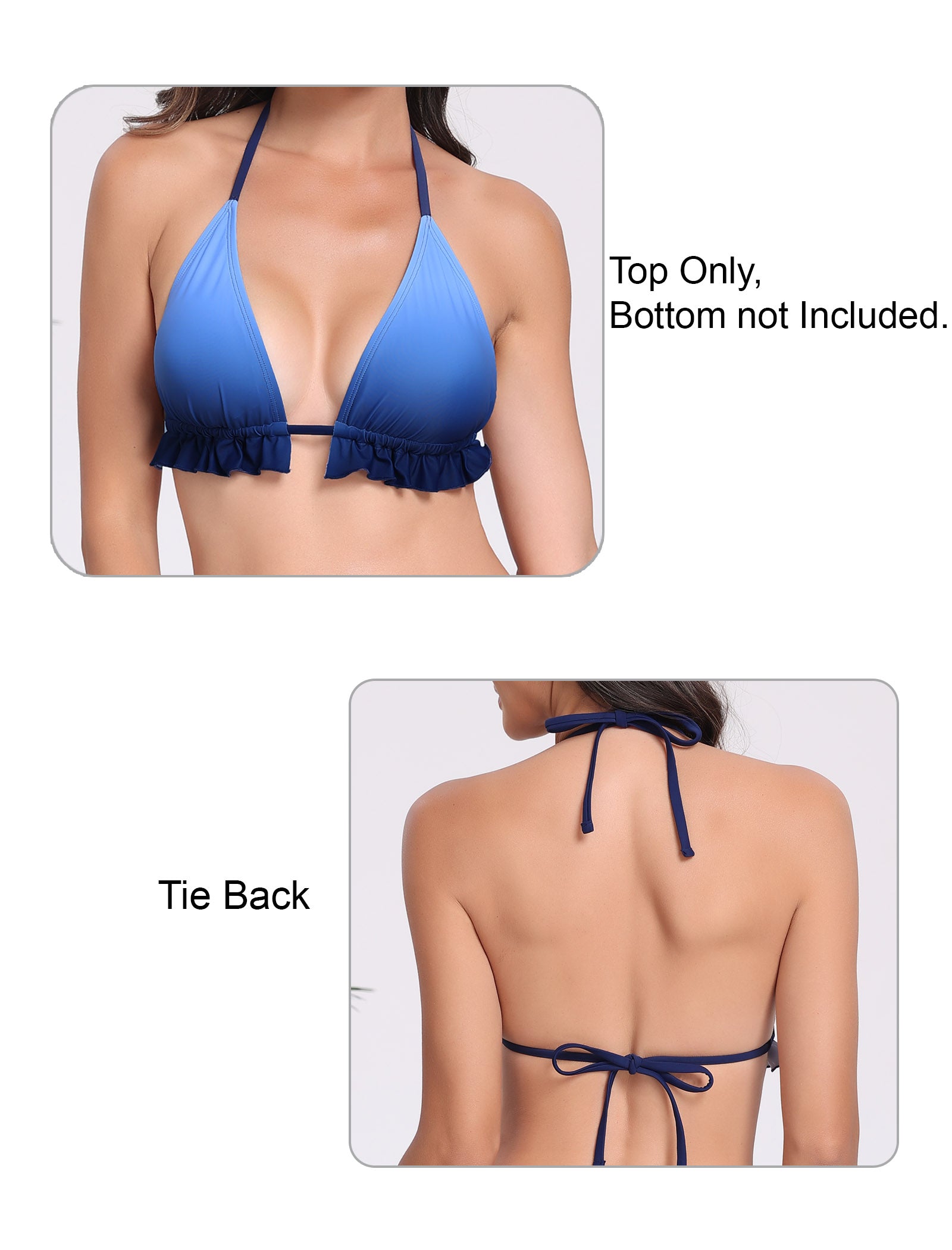 Sea Soul Tie String Bikini Top with Removable Bra