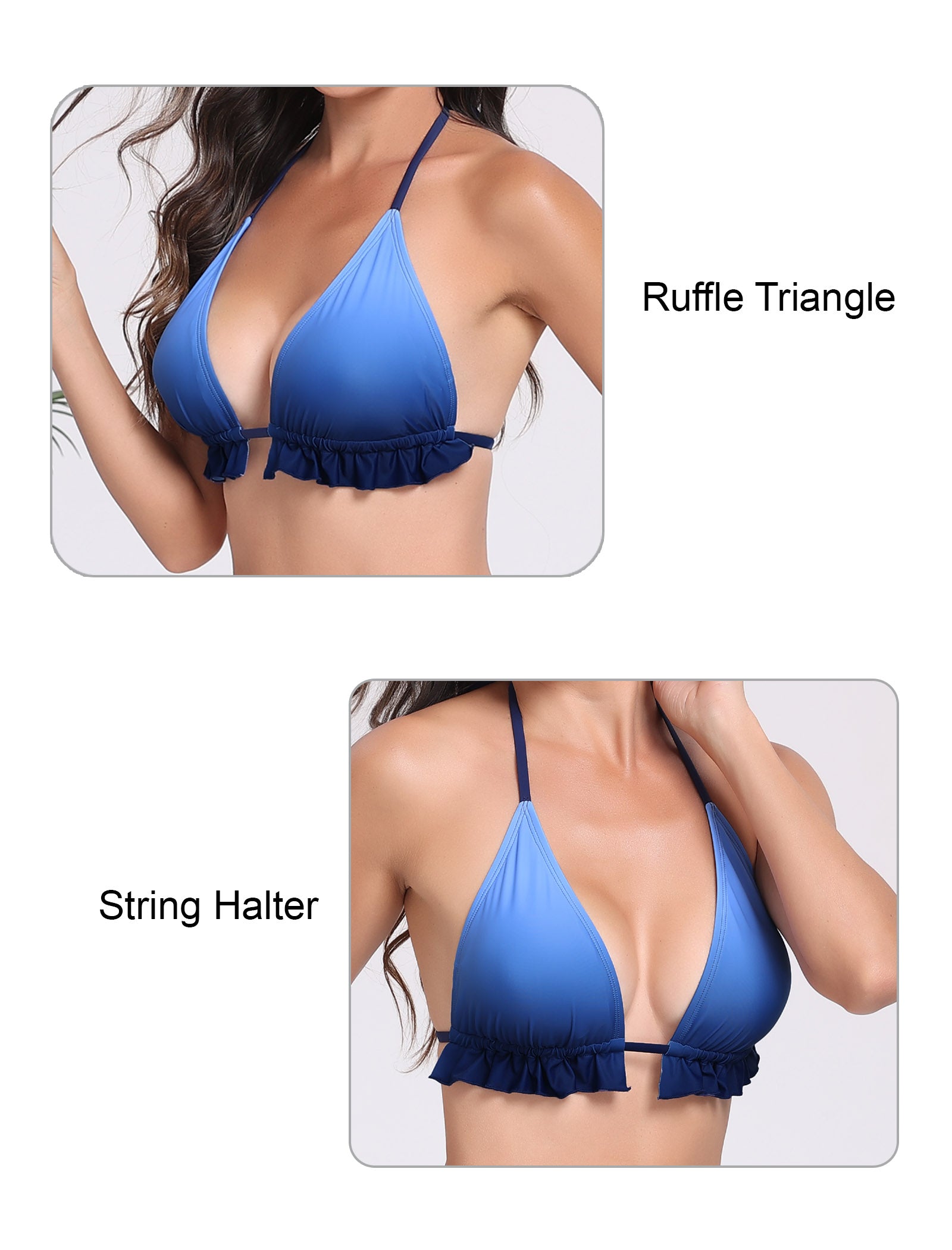 Sea Soul Tie String Bikini Top with Removable Bra