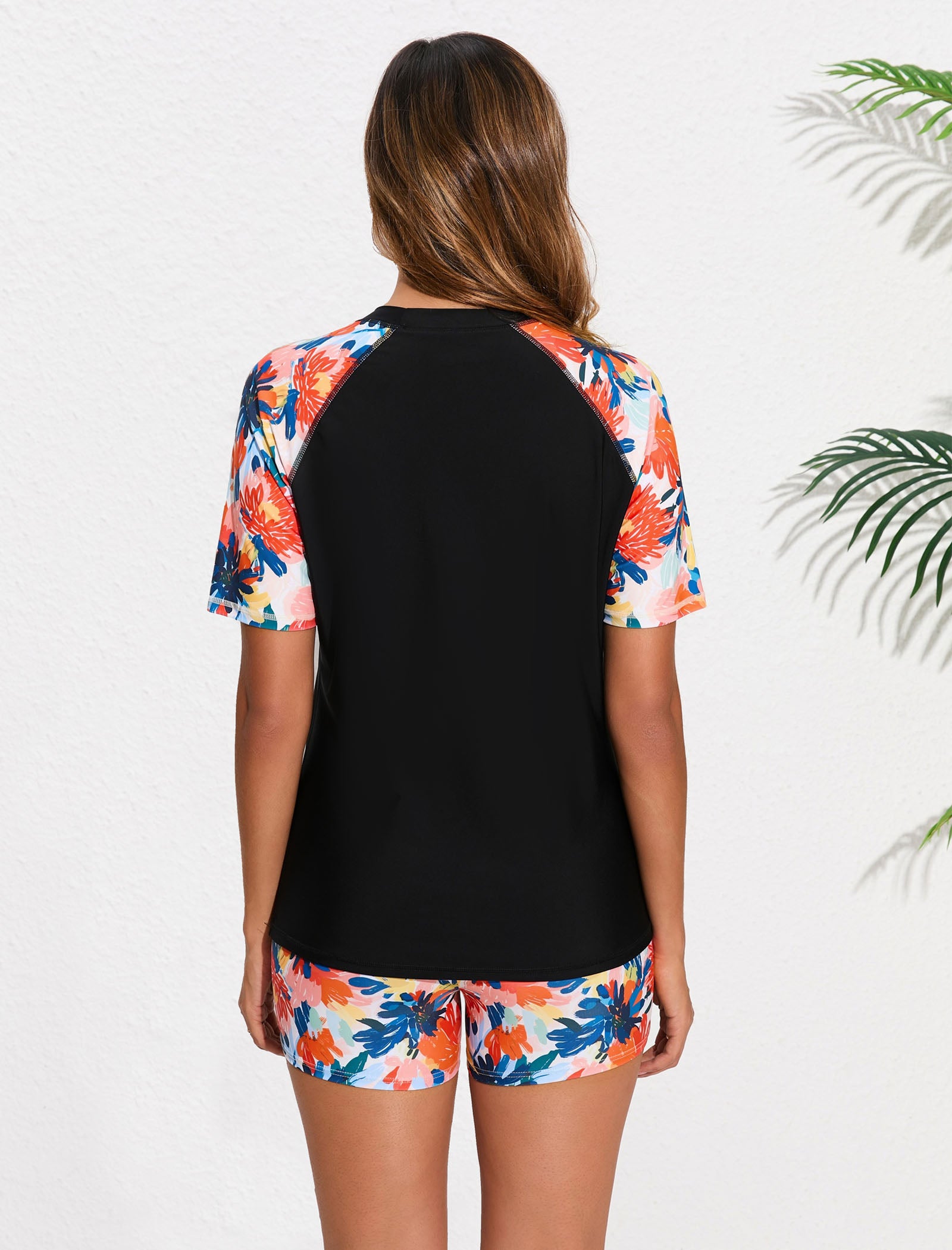 Halcurt Women Short Sleeve Two Piece Rash Guard