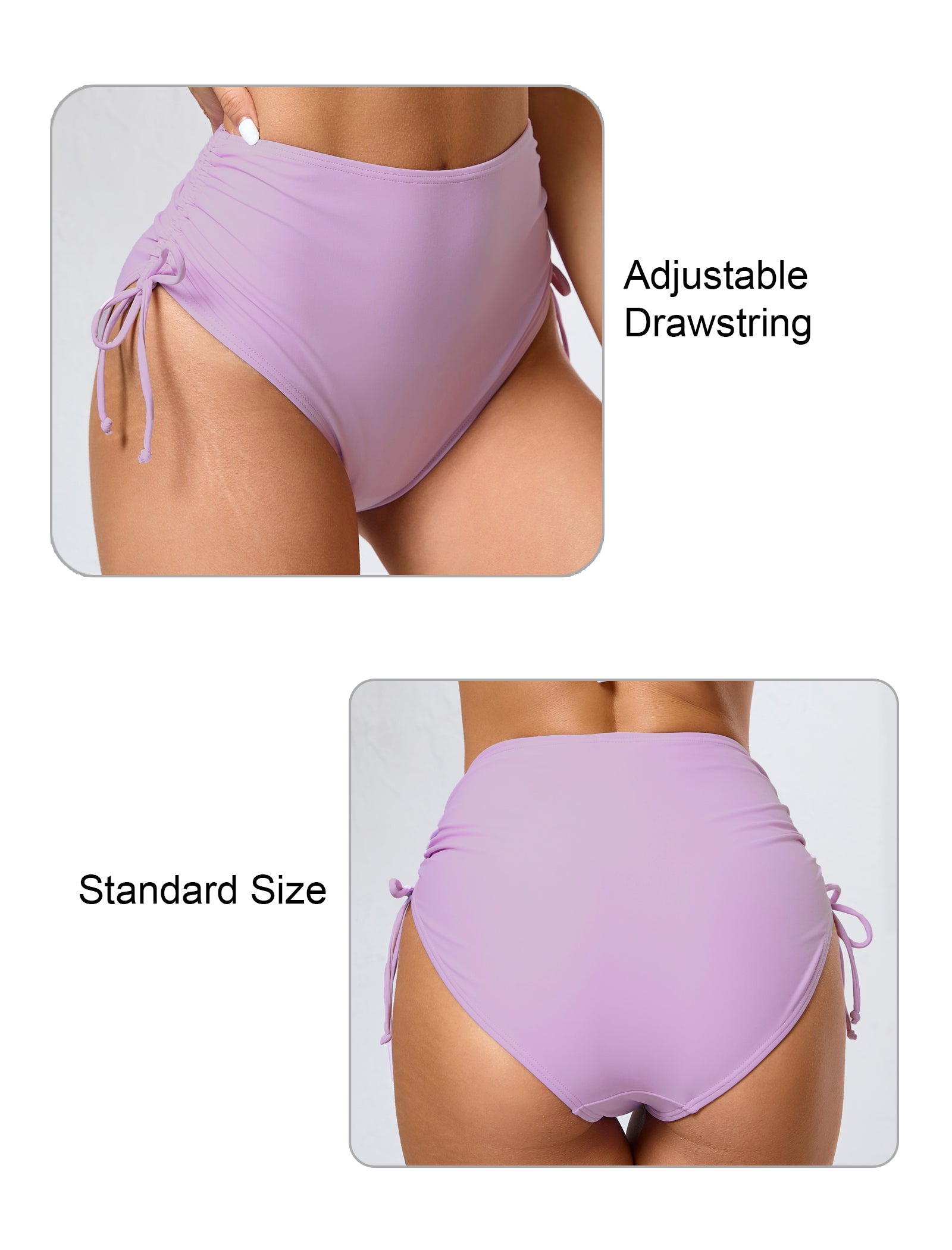 Seamless Days Tummy Control Adjustable Drawstring Swim Bottoms