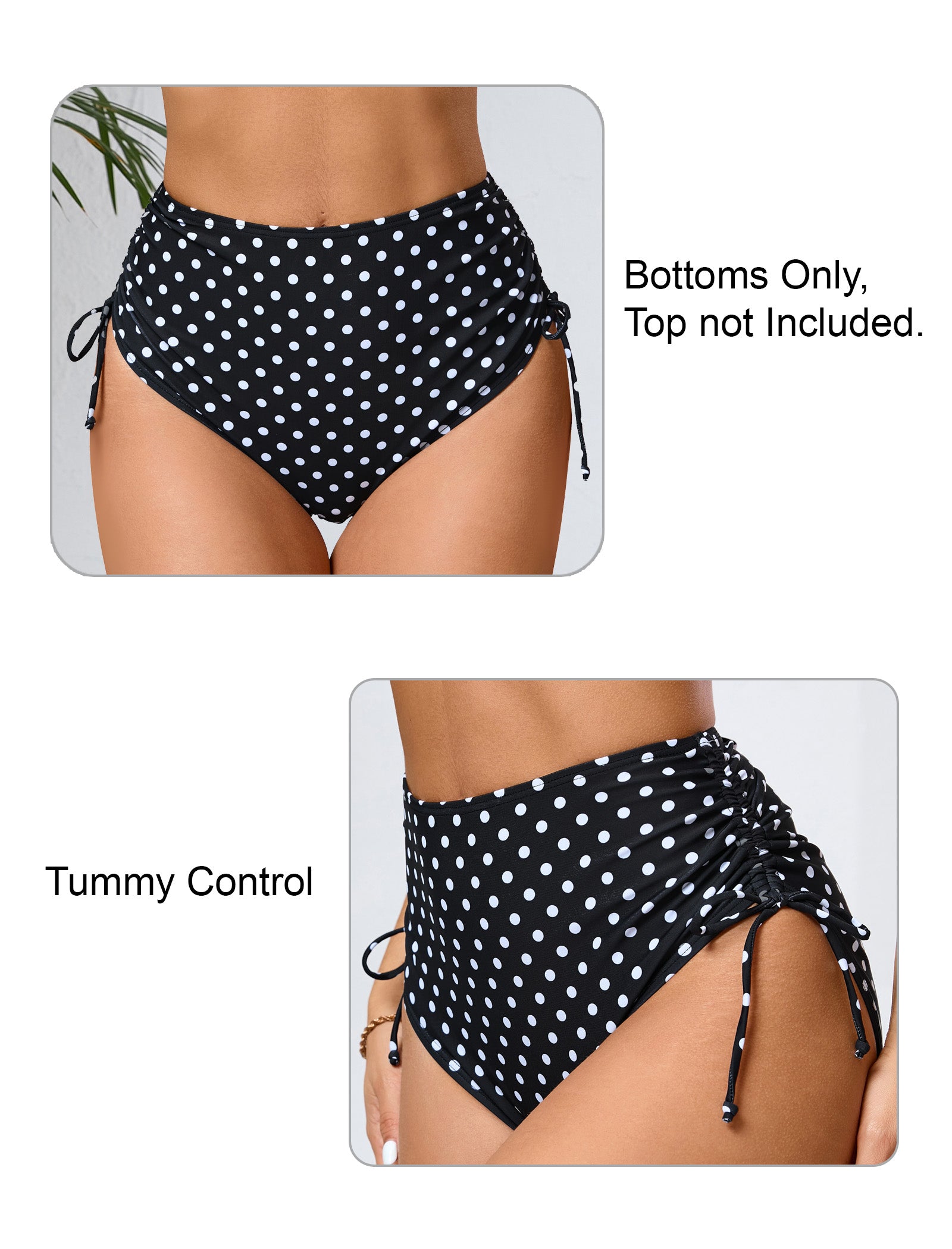 Seamless Days Tummy Control Adjustable Drawstring Swim Bottoms