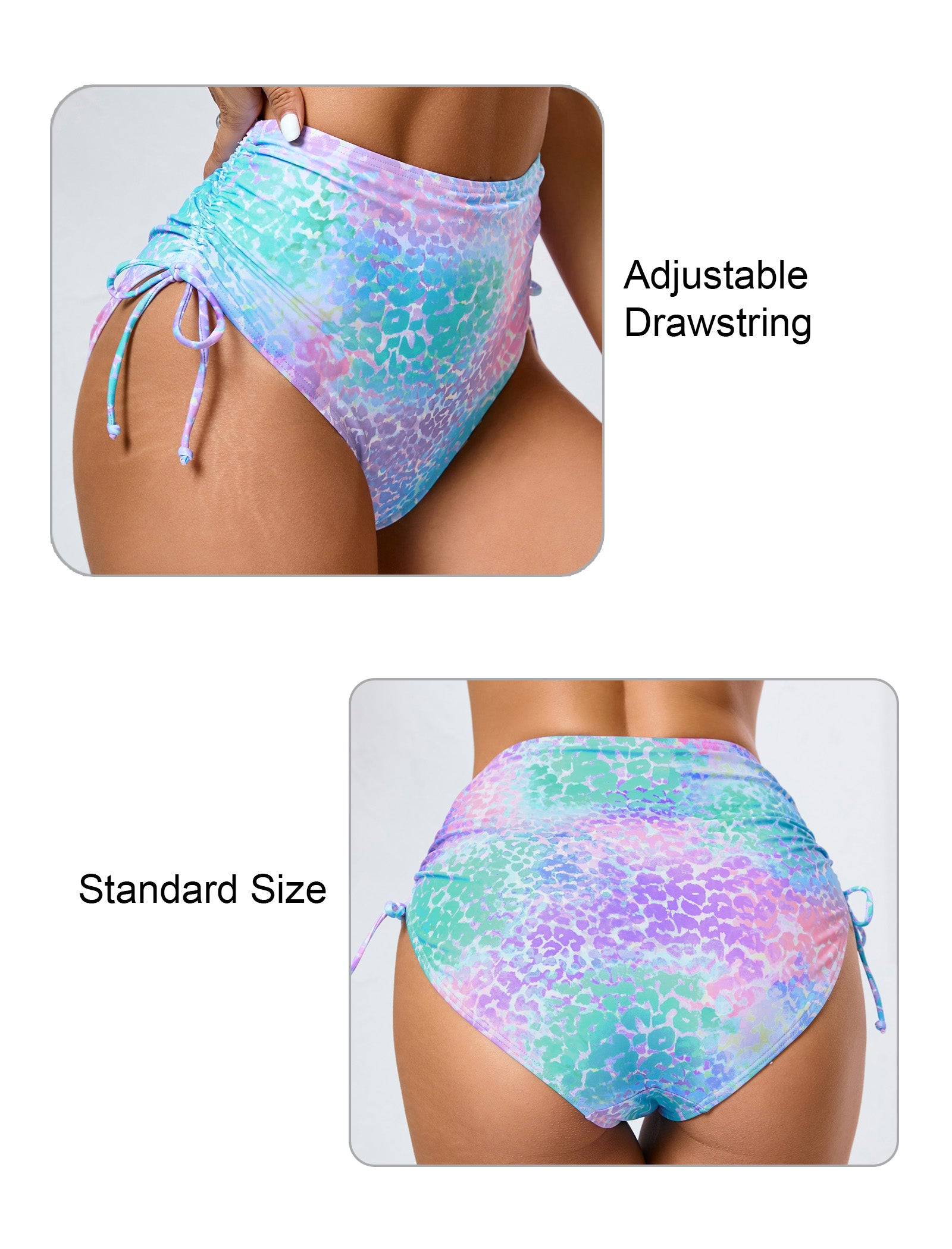 Seamless Days Tummy Control Adjustable Drawstring Swim Bottoms