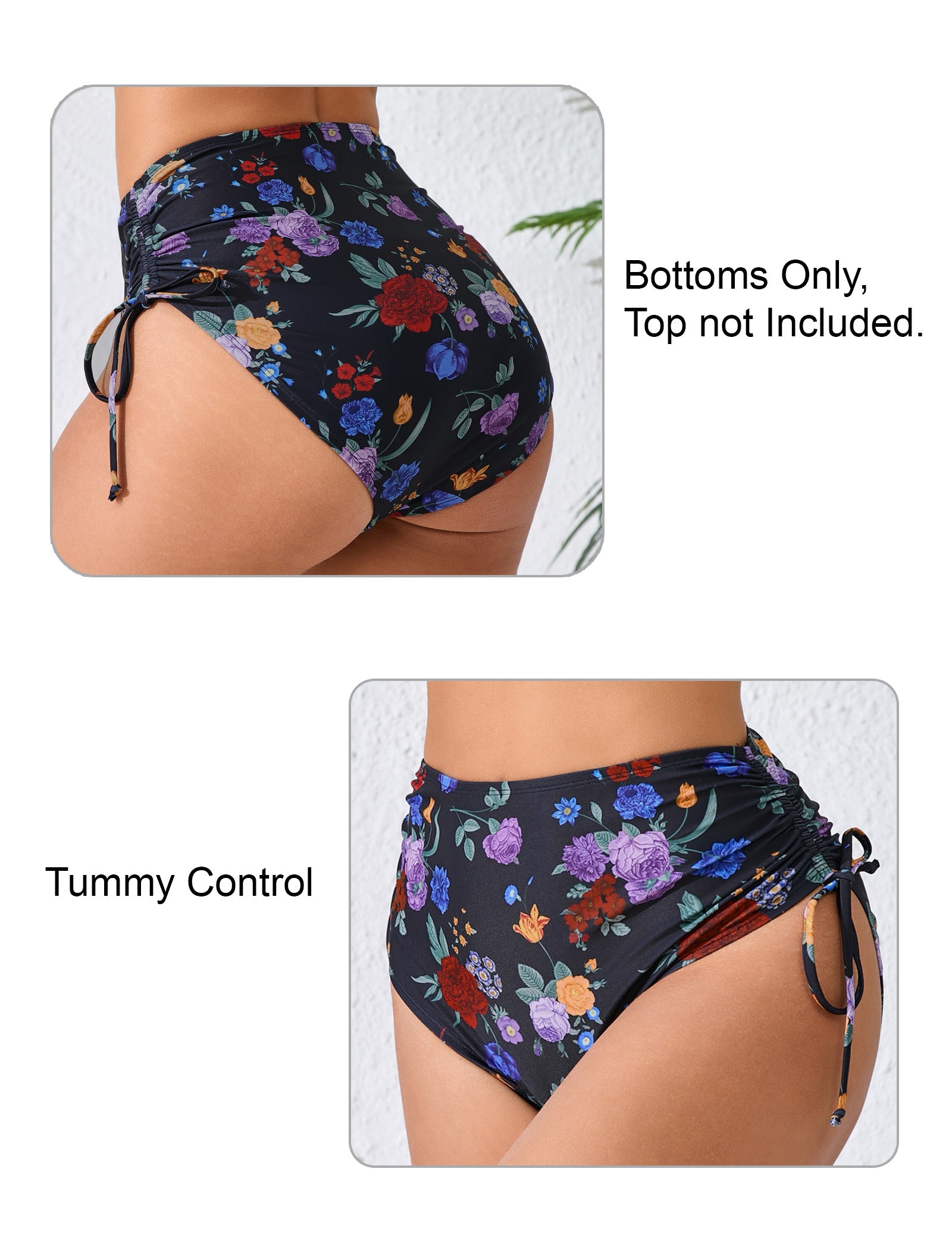 Seamless Days Tummy Control Adjustable Drawstring Swim Bottoms