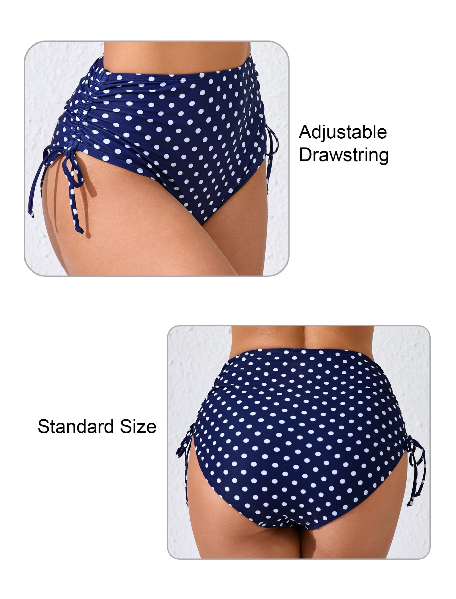 Seamless Days Tummy Control Adjustable Drawstring Swim Bottoms