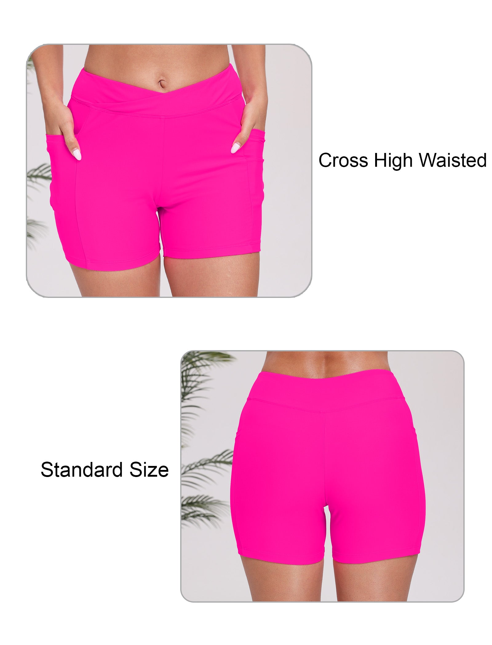 Cross High Waisted 5" Swim Board Shorts with Pockets (Available in Plus)