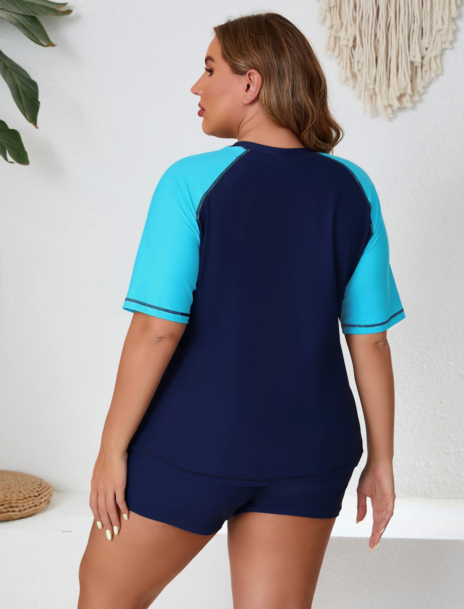 Endless Play Plus Size Two Piece Rash Guard Sets with Built in Bra