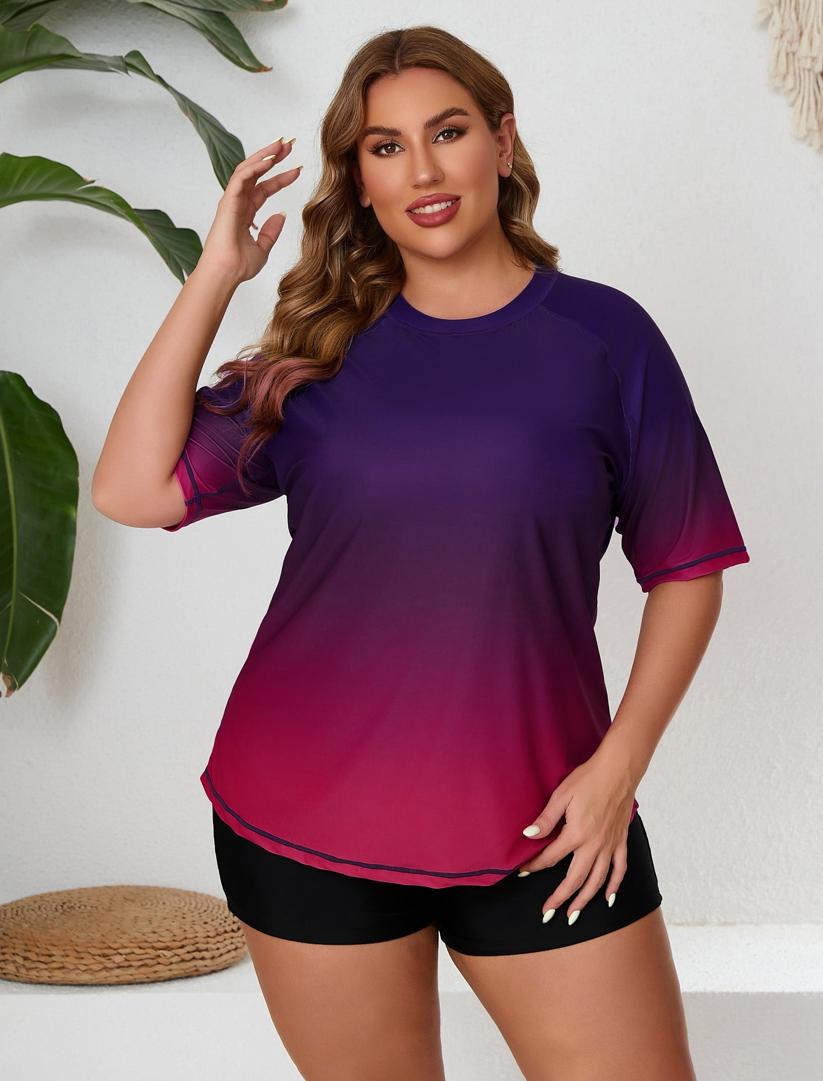 Endless Play Plus Size Two Piece Rash Guard Sets with Built in Bra