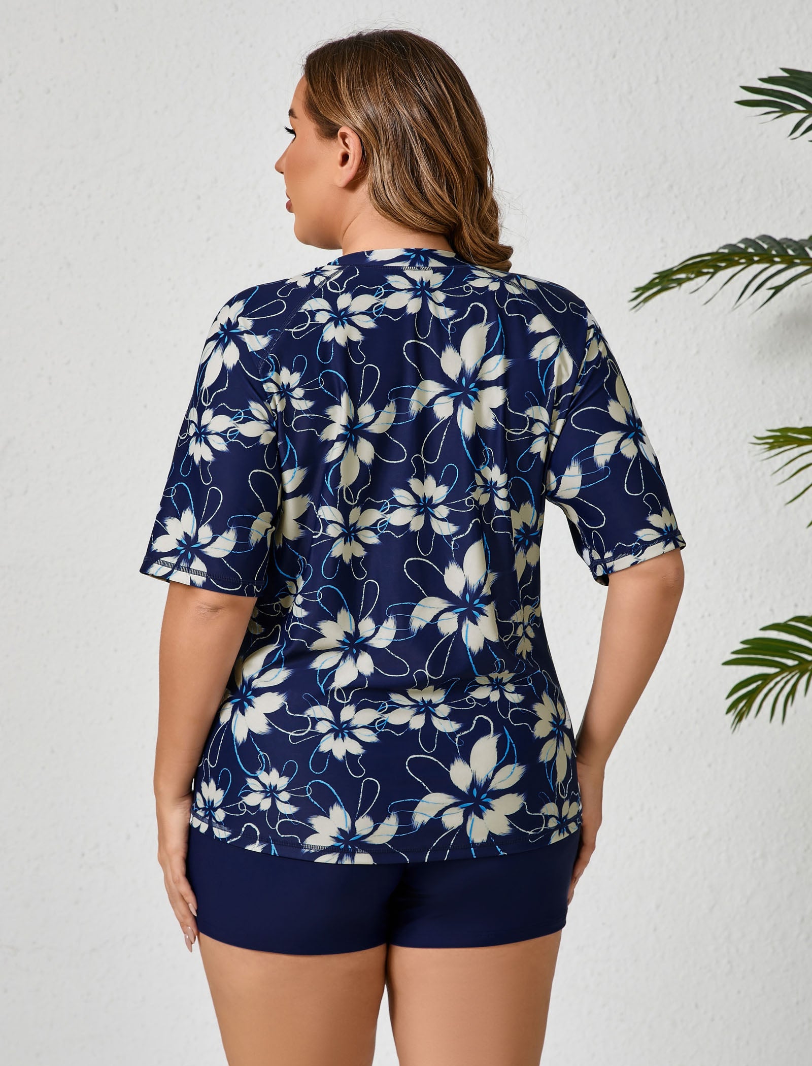 Endless Play Plus Size Two Piece Rash Guard Sets with Built in Bra