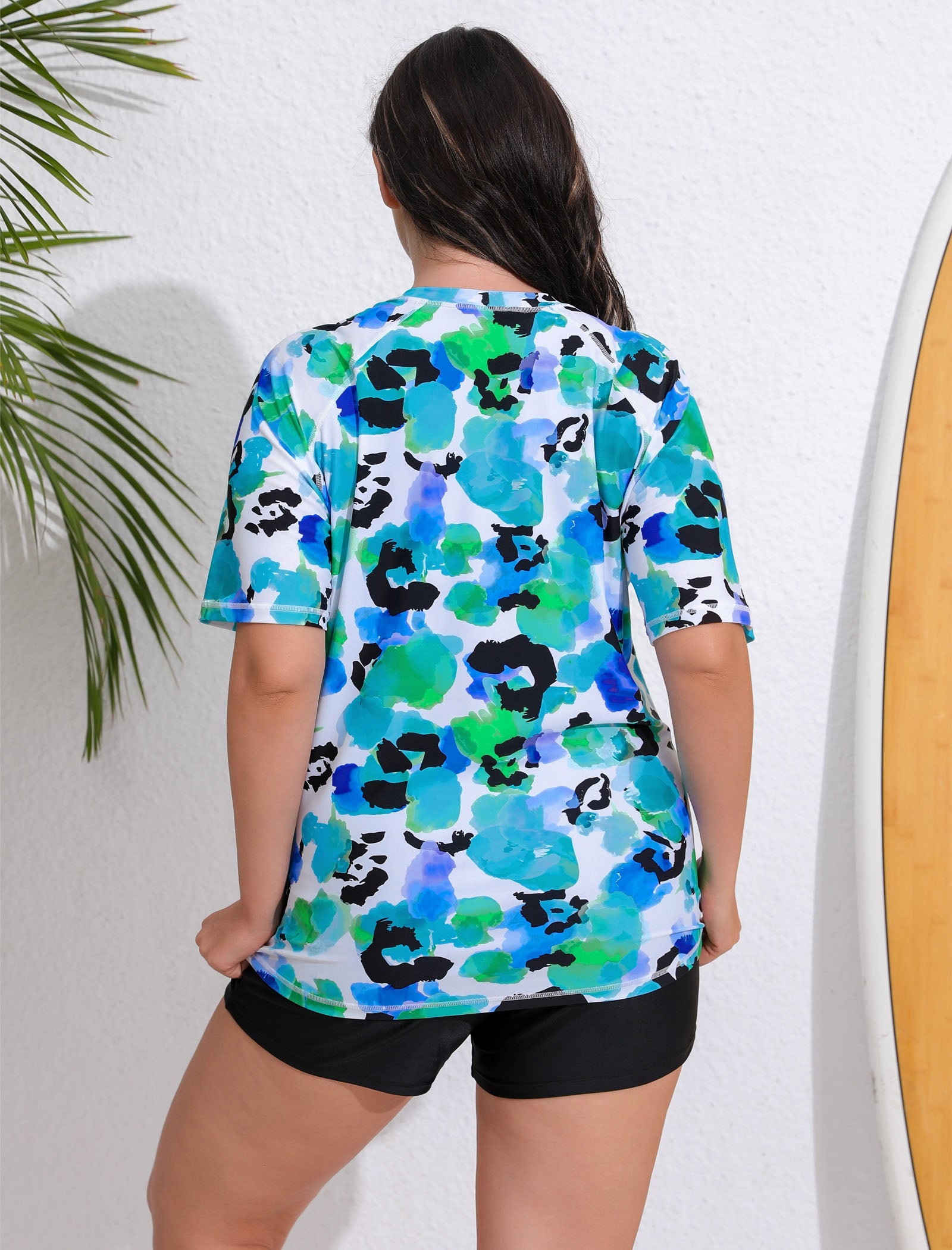 Endless Play Plus Size Two Piece Rash Guard Sets with Built in Bra