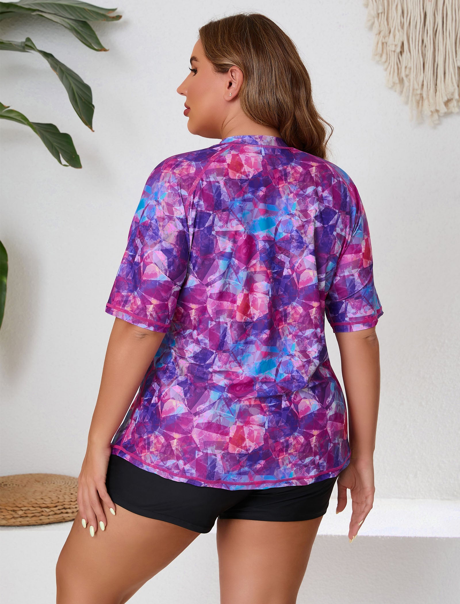 Endless Play Plus Size Two Piece Rash Guard Sets with Built in Bra