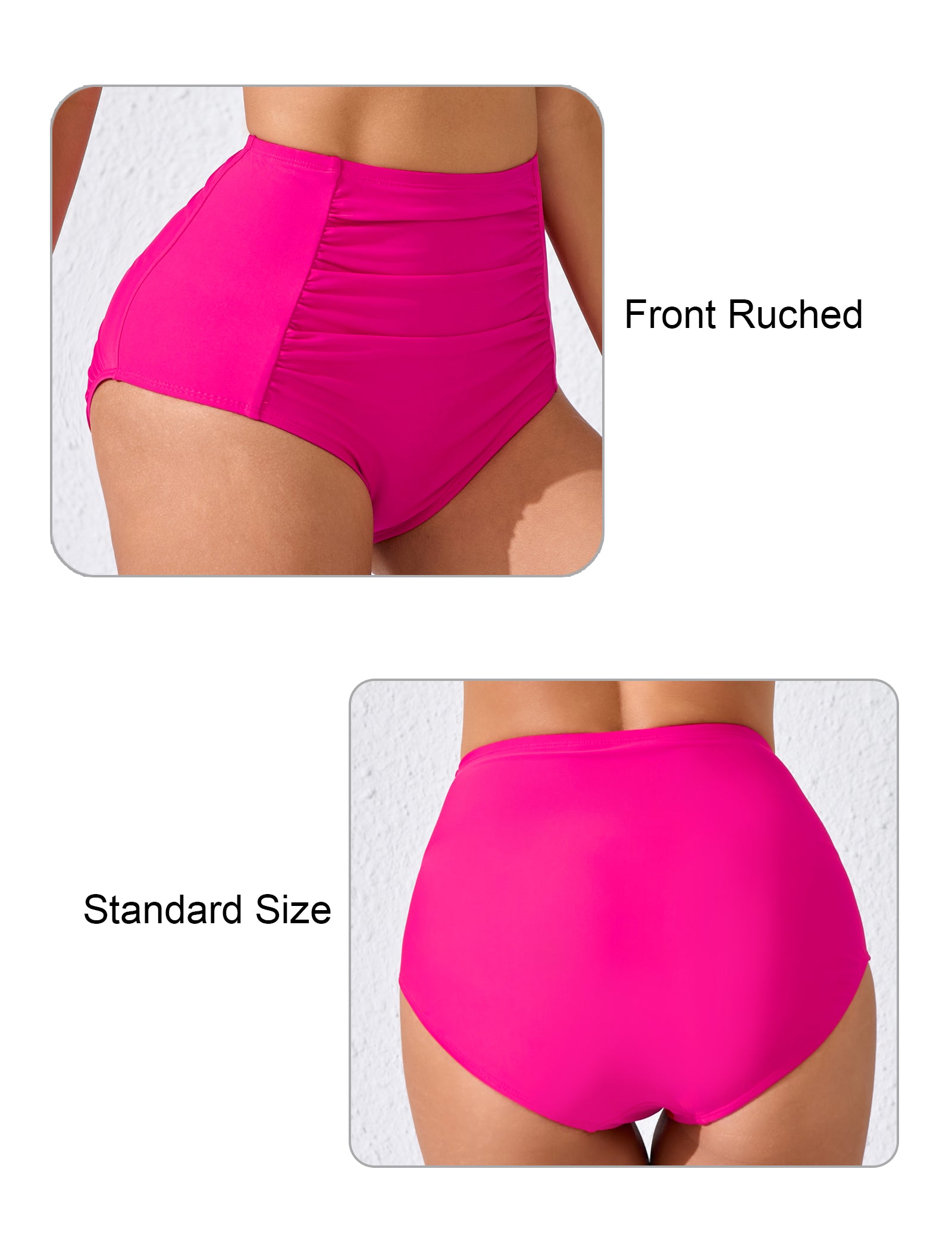 Summer Breeze High Waisted Ruched Bikini Bottoms