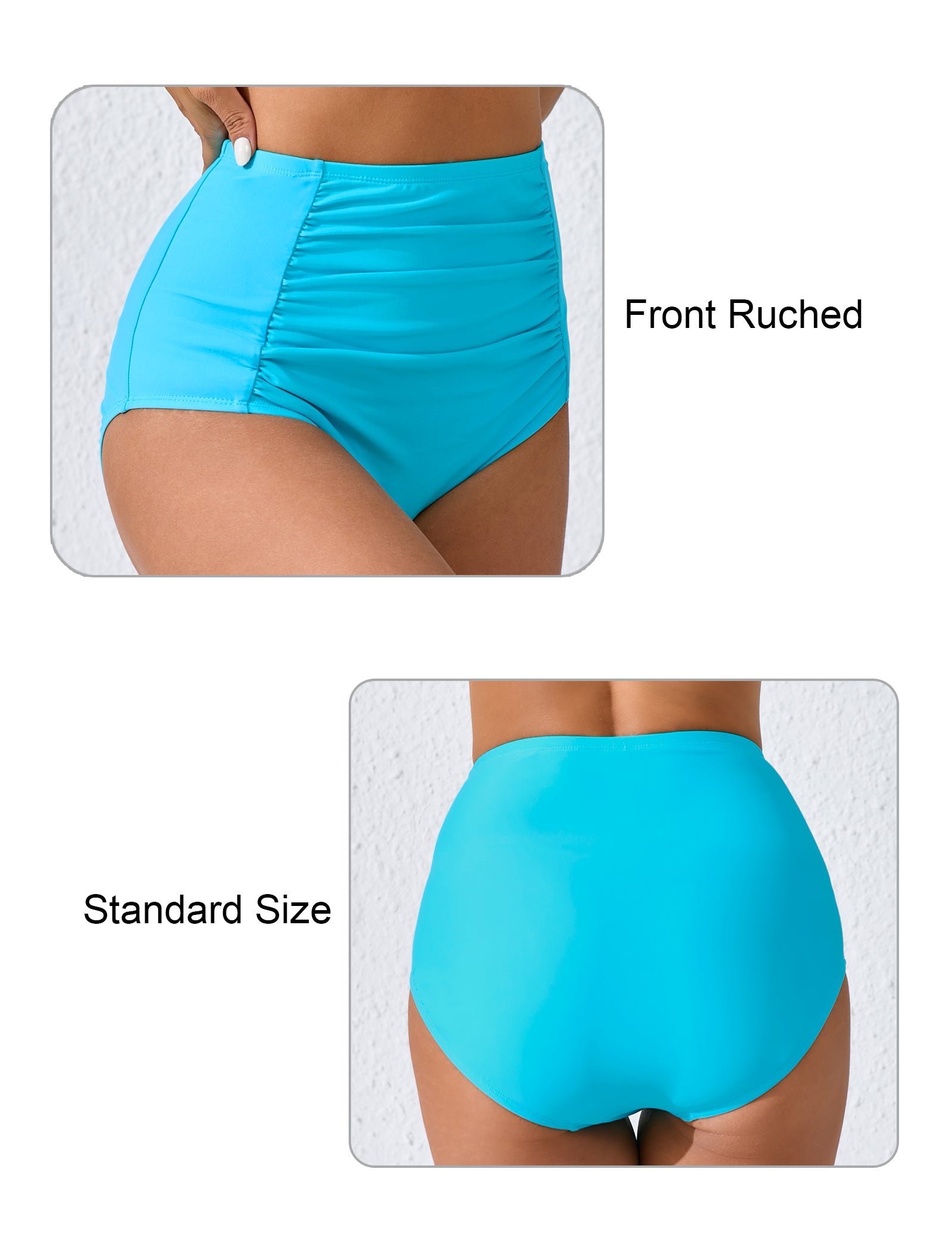 Summer Breeze High Waisted Ruched Bikini Bottoms