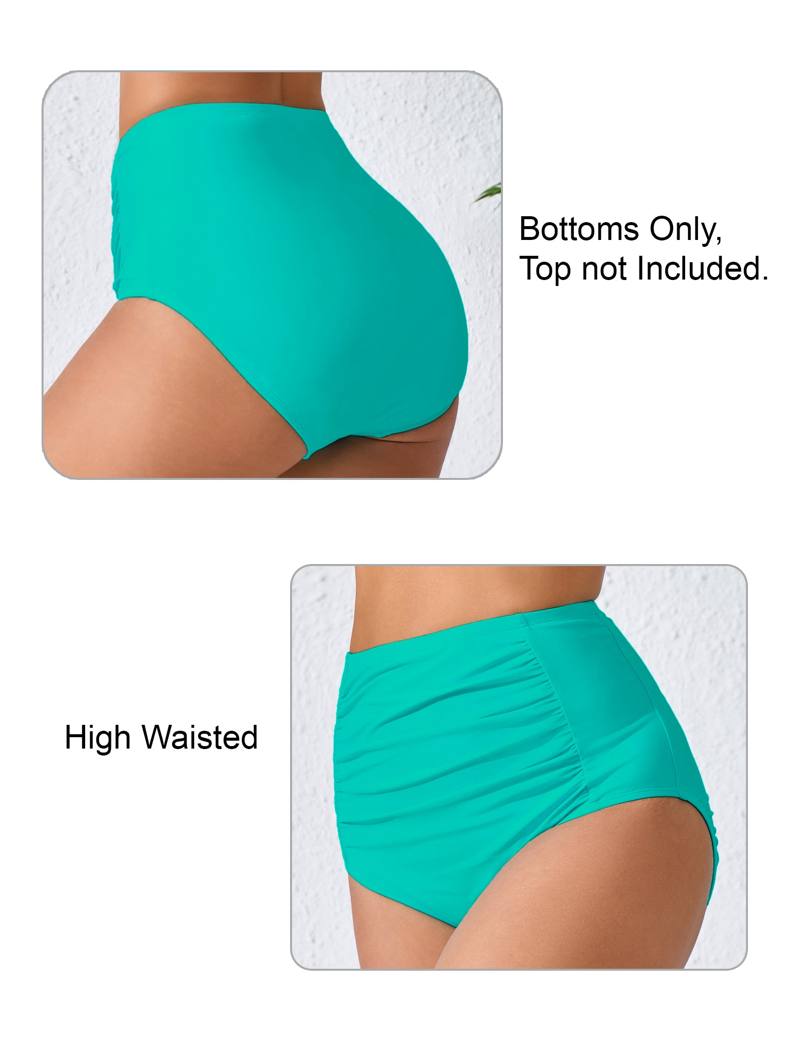 Summer Breeze High Waisted Ruched Bikini Bottoms