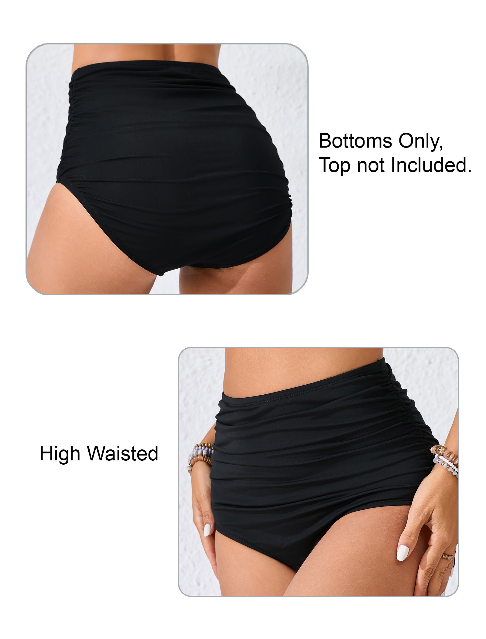 Effortless Shoreline High Waisted Full Ruched Swim Bottoms