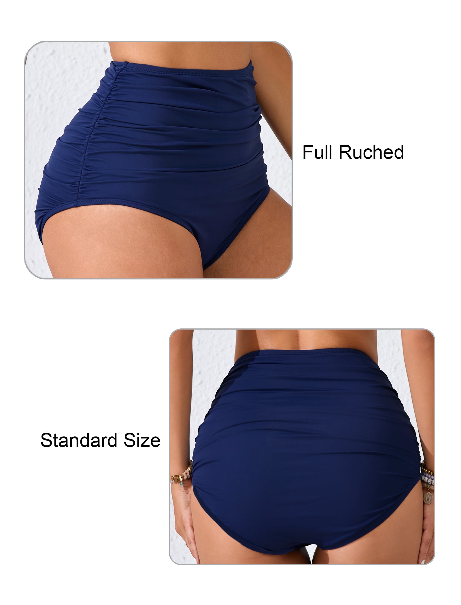 Effortless Shoreline High Waisted Full Ruched Swim Bottoms