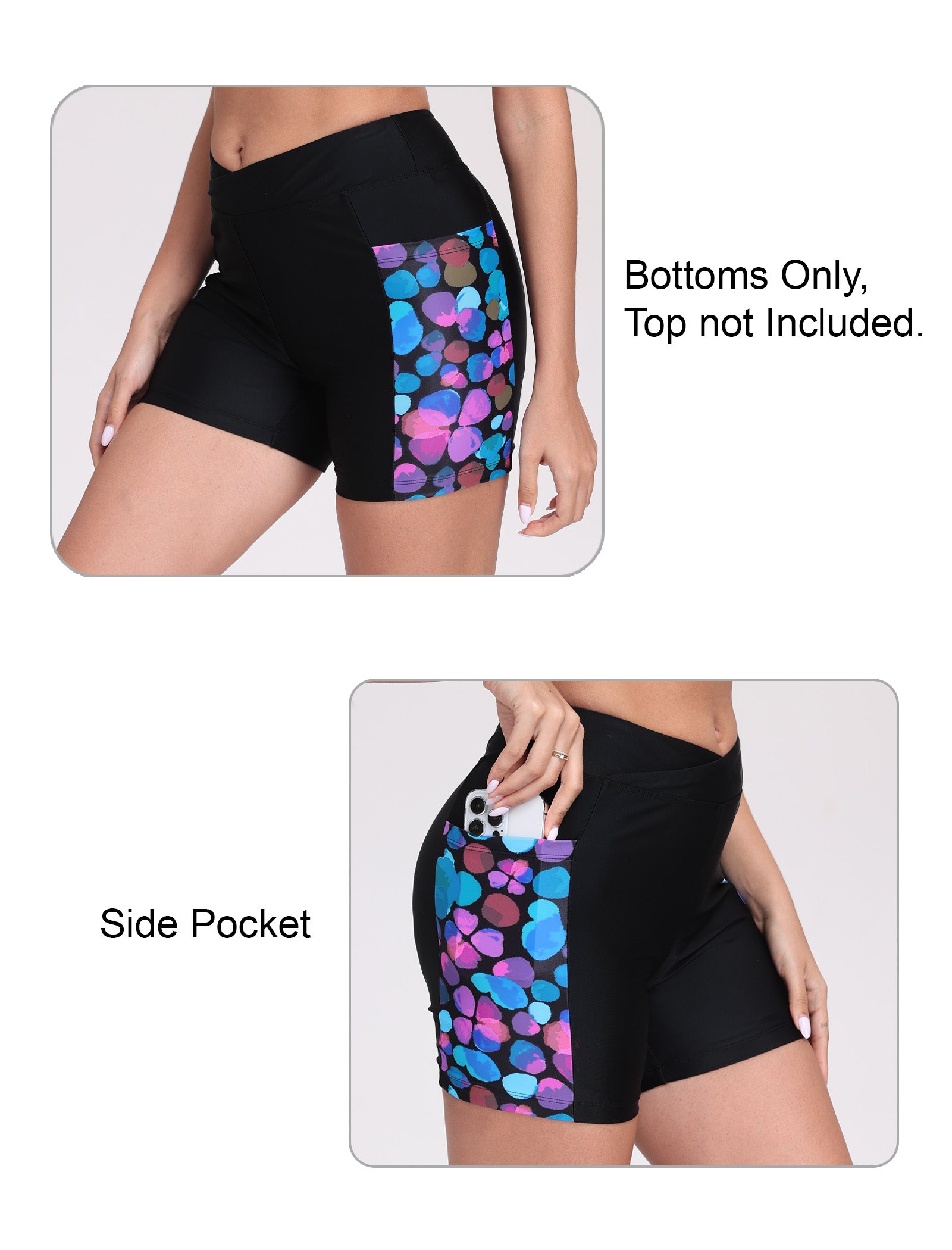 Cross High Waisted 5" Swim Board Shorts with Pockets (Available in Plus)