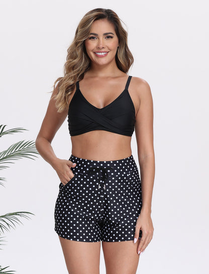 Beach Companion Tie String Swim Board Shorts with Liner and Side Pockets