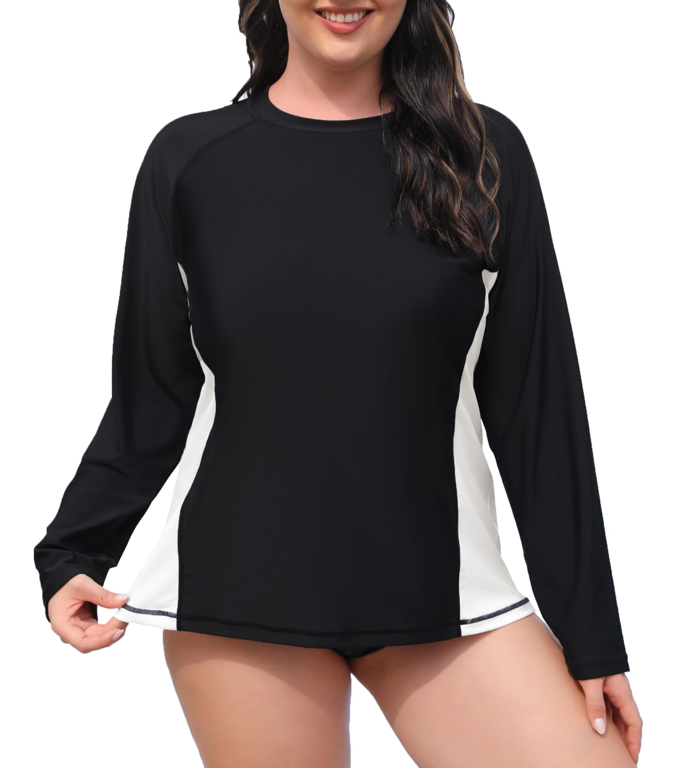 Halcurt Women Plus Size Rash Guard Swimwear