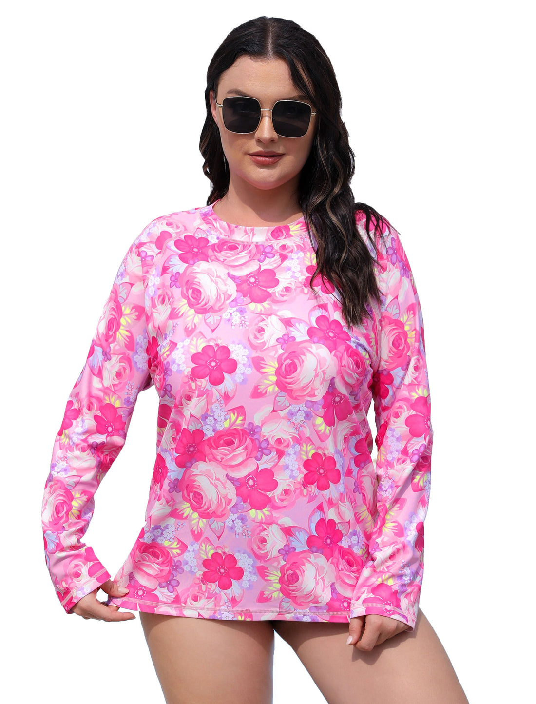 Halcurt Women Plus Size Rash Guard Swimwear