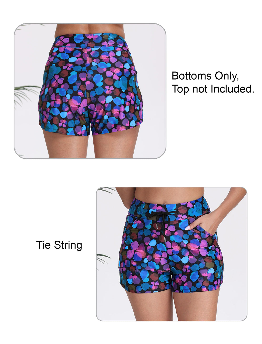 Beach Companion Tie String Swim Board Shorts with Liner and Side Pockets