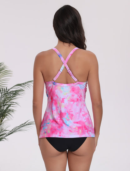 Effortless Edge Twist Front Push Up Tankini Swim Top Only