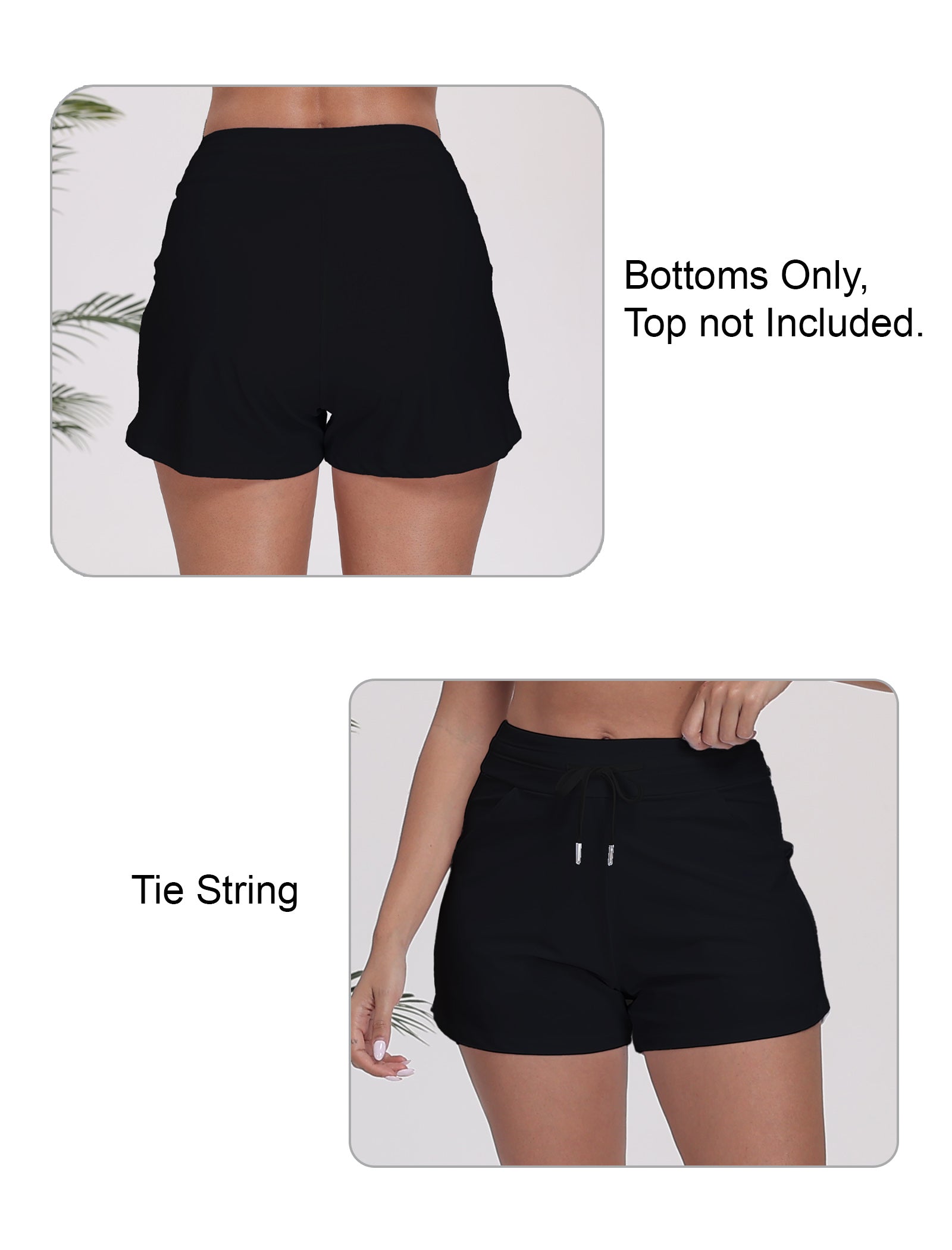 Beach Companion Tie String Swim Board Shorts with Liner and Side Pockets