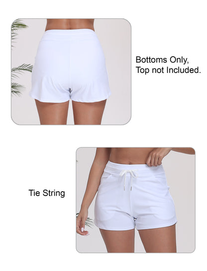 Beach Companion Tie String Swim Board Shorts with Liner and Side Pockets