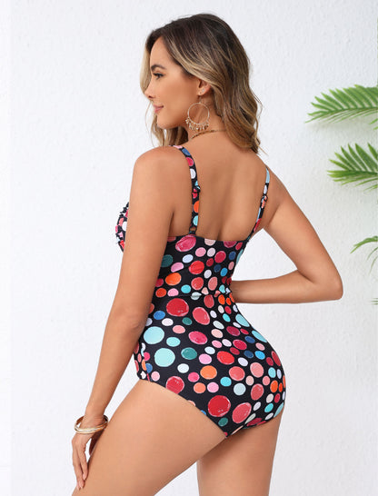 Vintage Twist Front Push Up One Piece Swimsuit