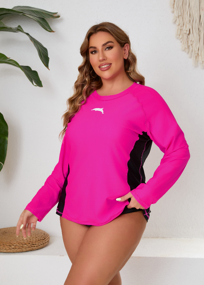 Halcurt Women Plus Size Rash Guard Swimwear