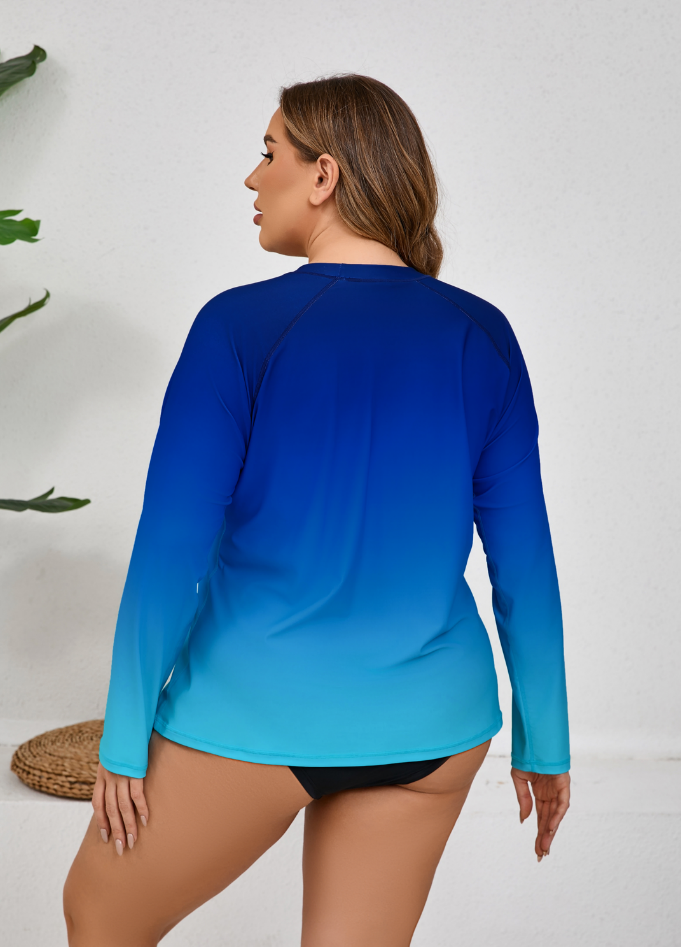 Halcurt Women Plus Size Rash Guard Swimwear