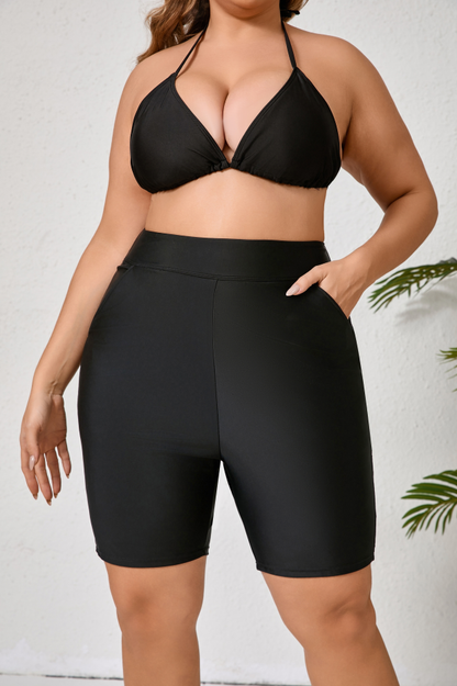 Halcurt Damen 7&quot; Plus Size High Waisted Badeshorts