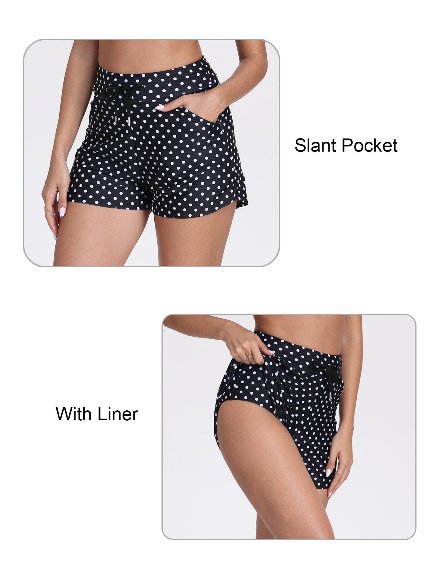 Beach Companion Tie String Swim Board Shorts with Liner and Side Pockets