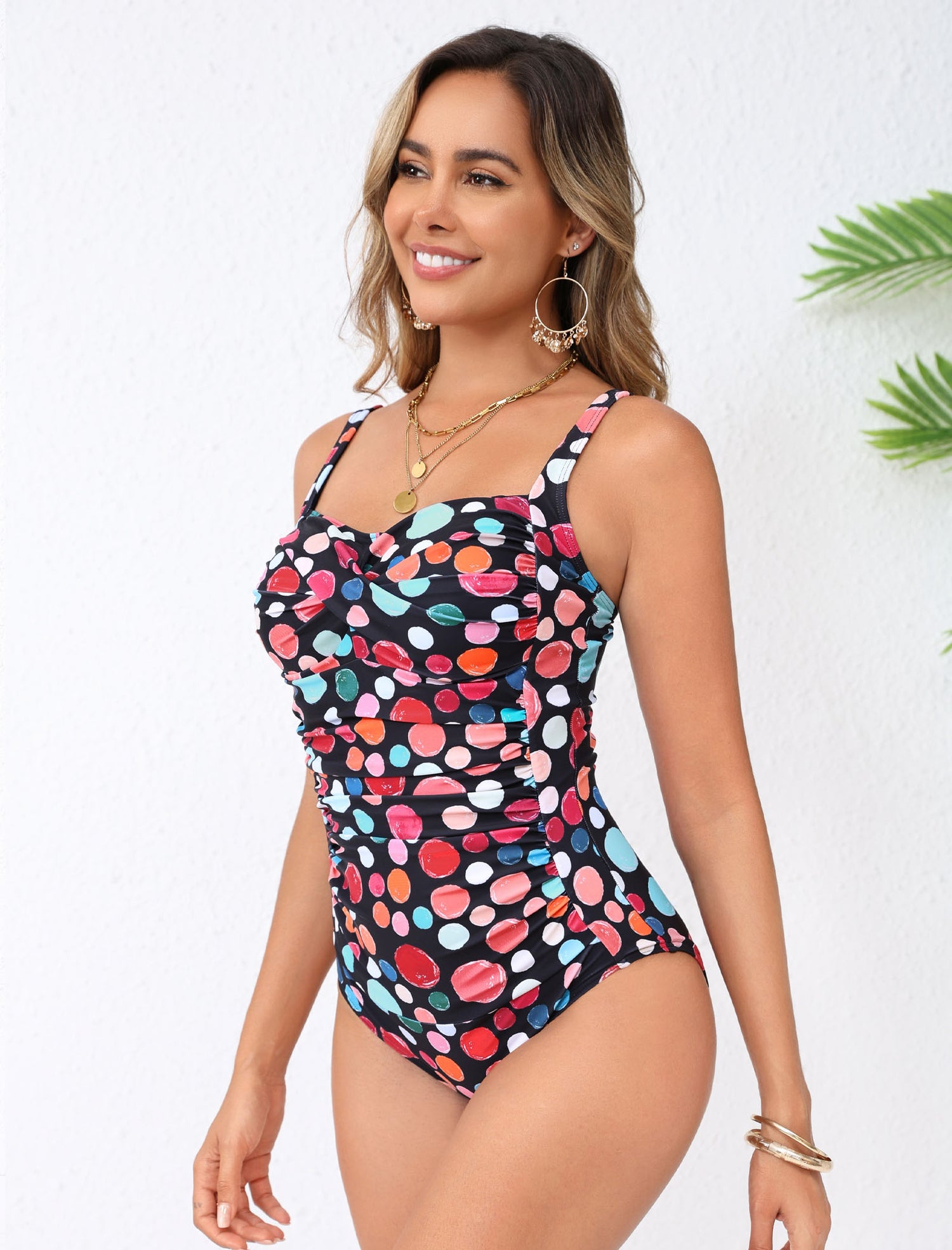Vintage Twist Front Push Up One Piece Swimsuit