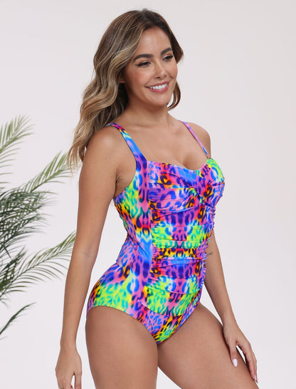 Vintage Twist Front Push Up One Piece Swimsuit
