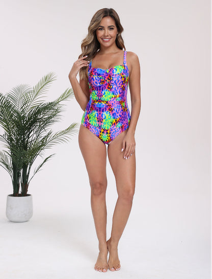 Vintage Twist Front Push Up One Piece Swimsuit