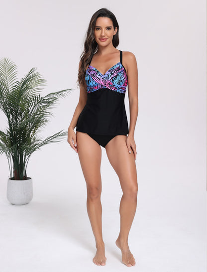 Effortless Edge Twist Front Push Up Tankini Swim Top Only
