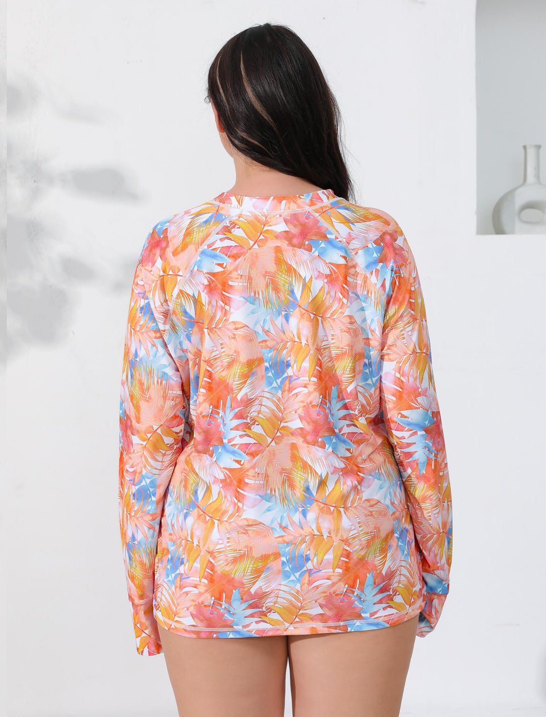 Halcurt Women Plus Size Rash Guard with Thumb Hole Swim Shirt