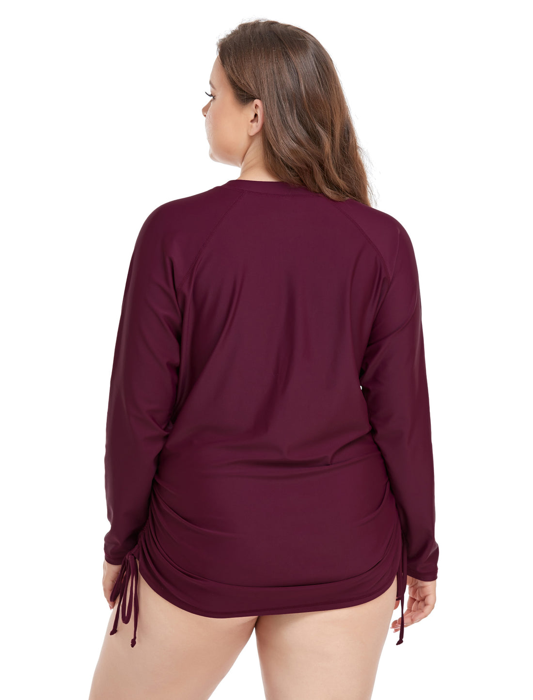 Halcurt Women Plus Size Long Sleeve Rash Guard Swimsuit Top